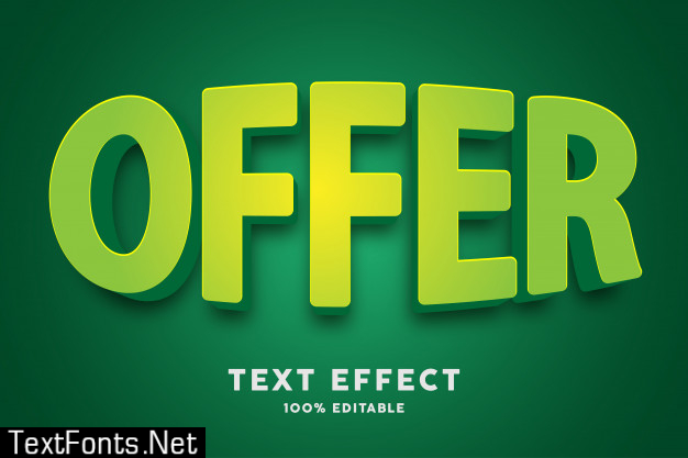 3d bulge green text effect