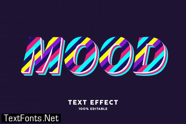 3d colorful stripe lines text effect