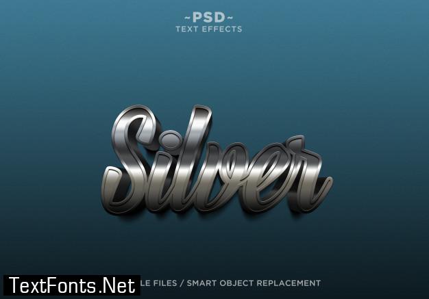 3d create silver effects editable text