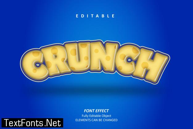 3d crunch text effect premium