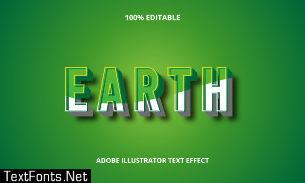 3d earth text effect