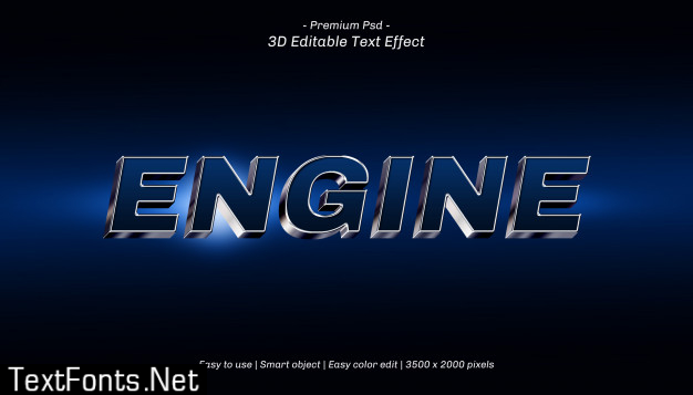 3d engine editable text effect