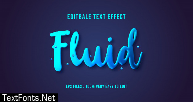 3d fluid text effect, editable text