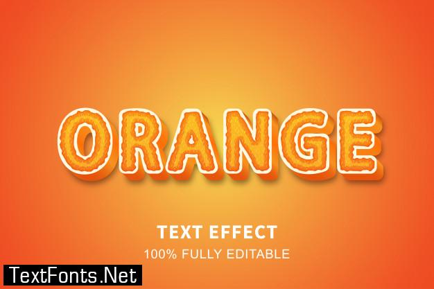 3d fresh orange fruit style text effect, editable text