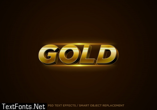 3d gold style editable text effect