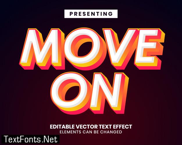 3d gradient color  text effect with move on word