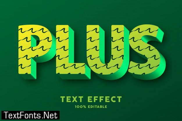 3d green with scribble pattern, text effect