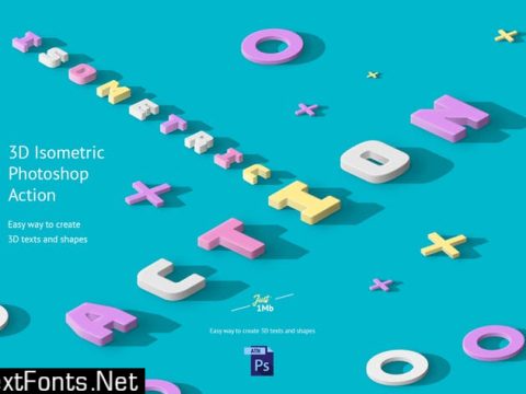 3D Isometric Photoshop Action G5VE2WT