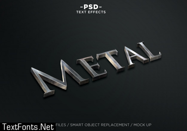 3d metal text effect