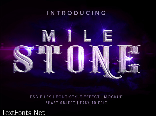 3d mile stone font style