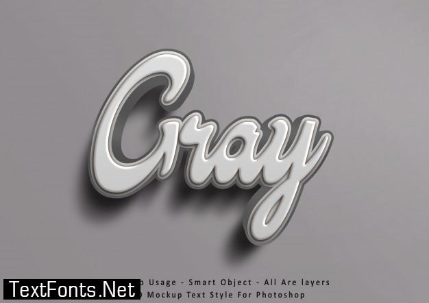 Download 3d Mockup Gray Text Style Effect