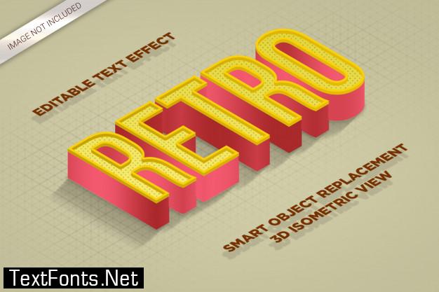 3d mockup isometric text effect style