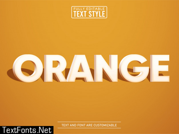 3d orange modern elegant text effect