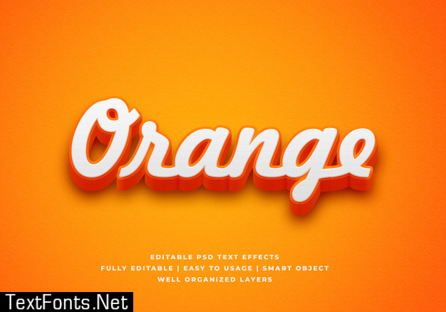 3d orange text style effect