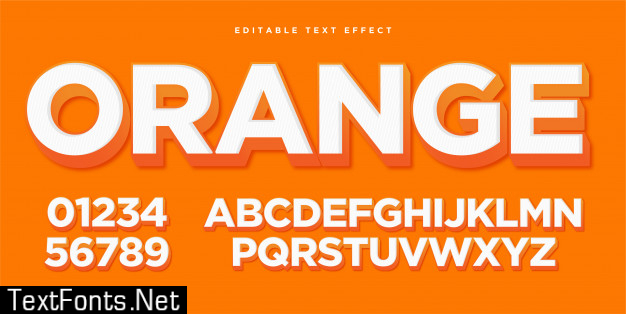 3d orange text style effect