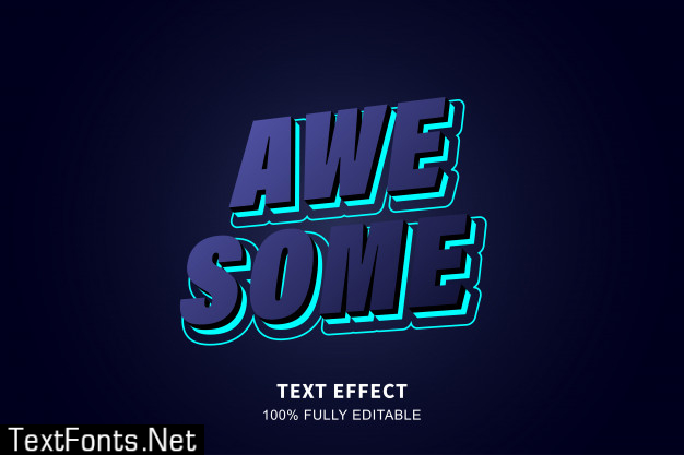 3d perspective wall text effect, editable text