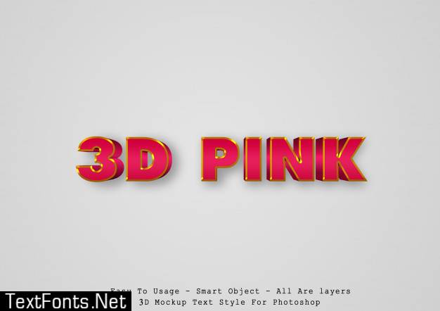 3d pink text style effect