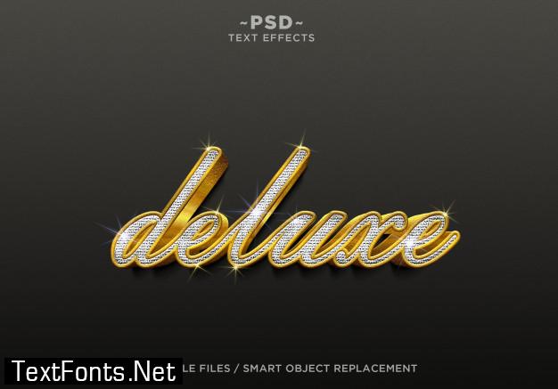 3d realistic deluxe diamond gold effects editable text