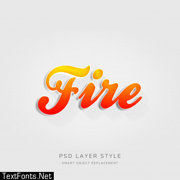 3d red gradient text style effect