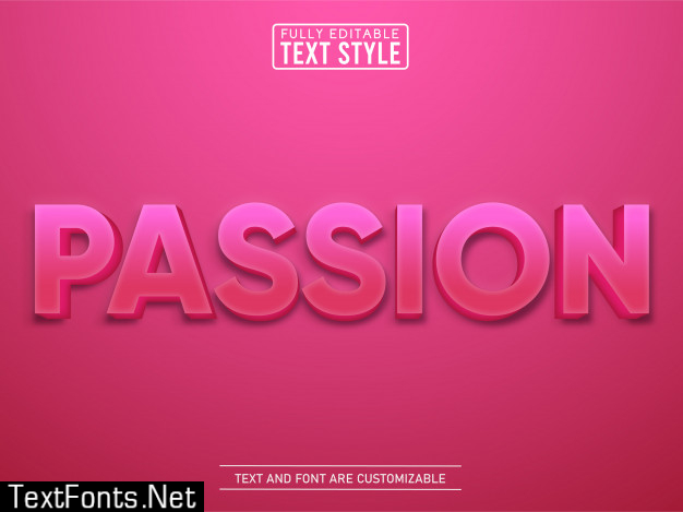 3d red pink passion realistic text effect