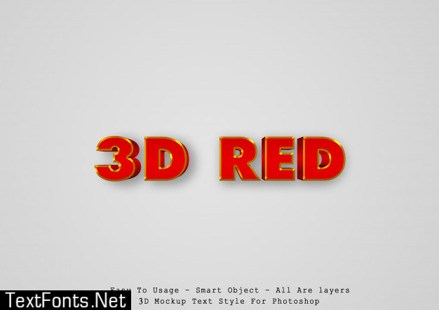 3d red text style effect