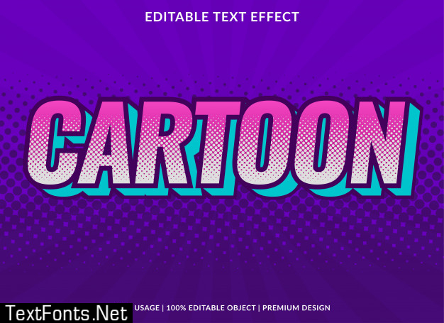 3d retro cartoon text effect template