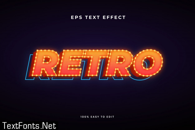 3d retro with light bulb text effect