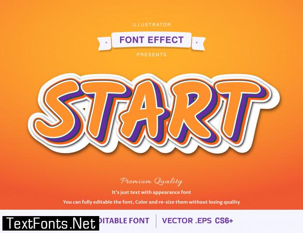 3d start - font effect