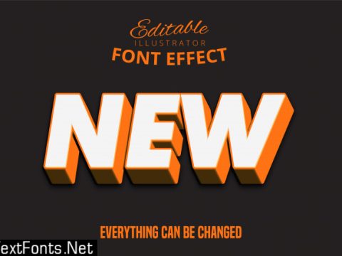 3d strong bold orange text effect