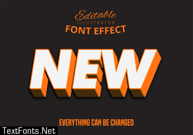 3d strong bold orange text effect