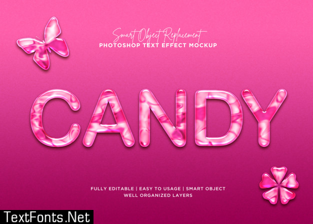 3d style candy text effect