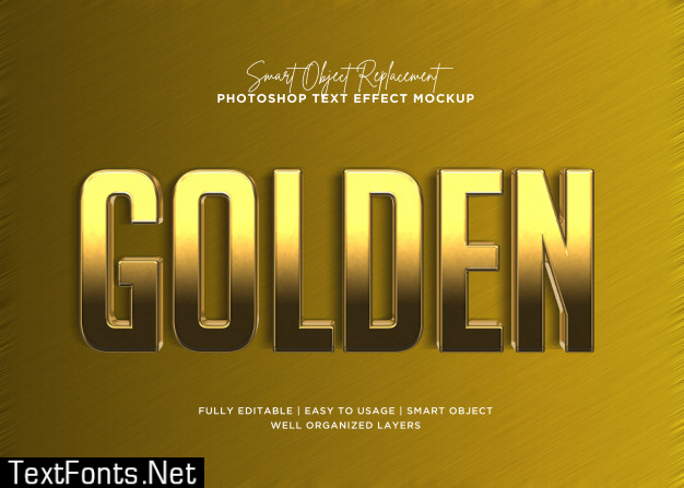 3d style golden bar text effect template