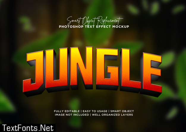 3d style jungle text effect