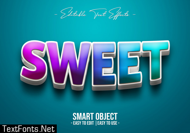 3d sweet text style