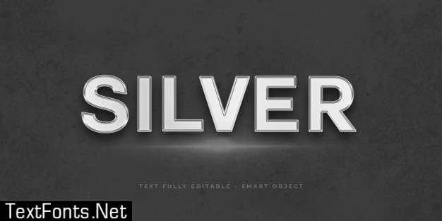 3d text silver effect