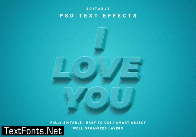 3d valentine text effect