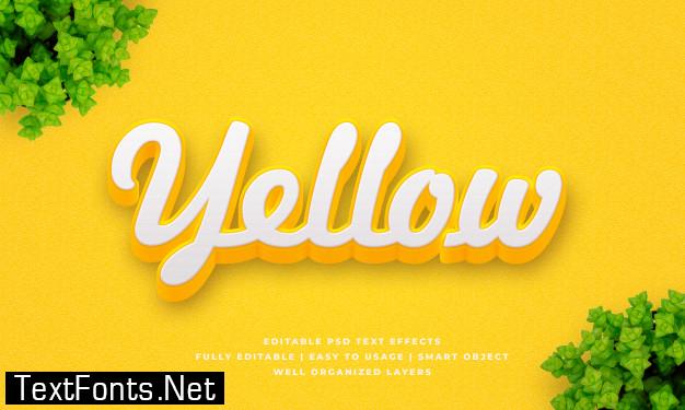 3d yellow text style effect