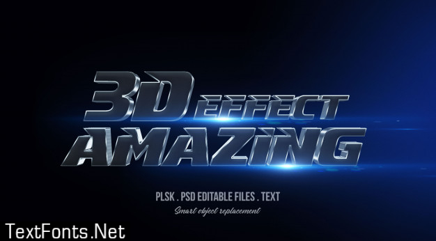 Amazing 3d text style effect mockup with lights