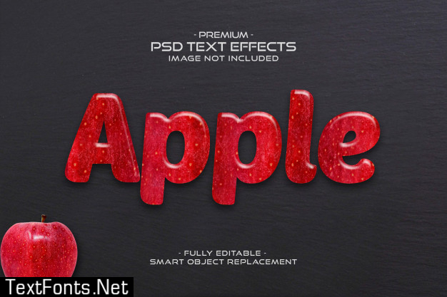 Apple editable 3d fruit text effect