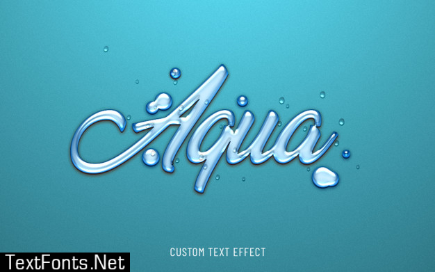 Aqua 3d water text effect