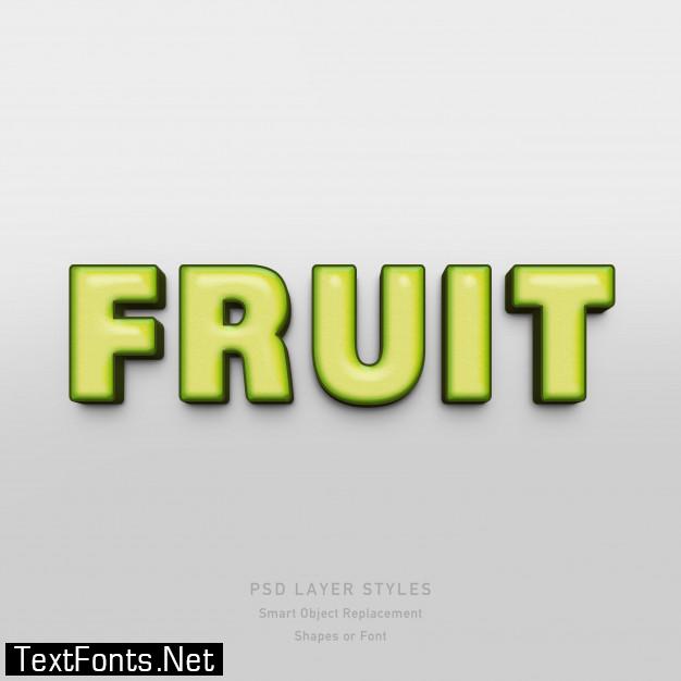 Avocado 3d style effect psd shapes or font