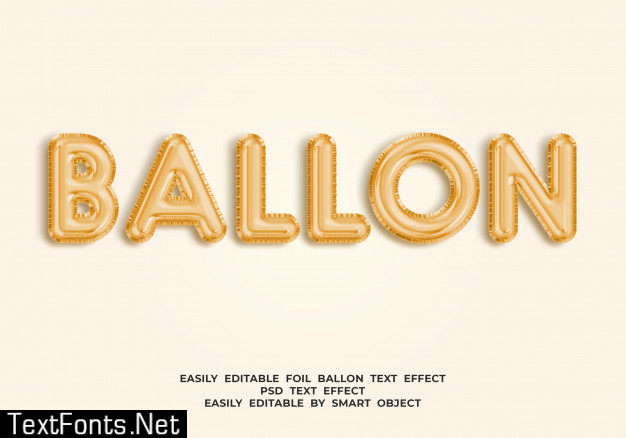 Ballon text in 3d balloon style