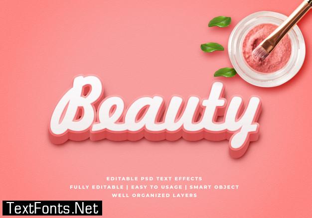 Beauty 3d text style effect mockup