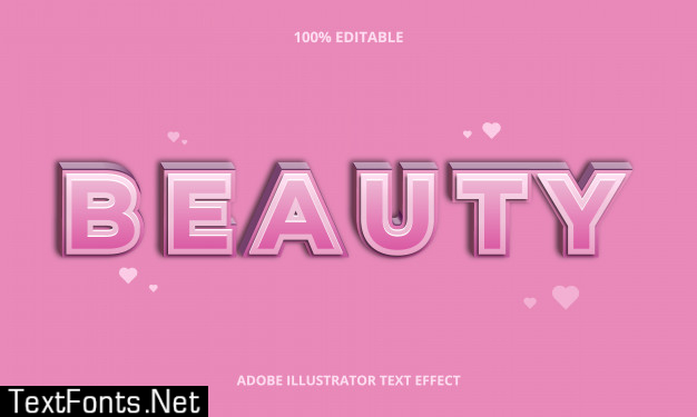 Beauty text, editable font effect