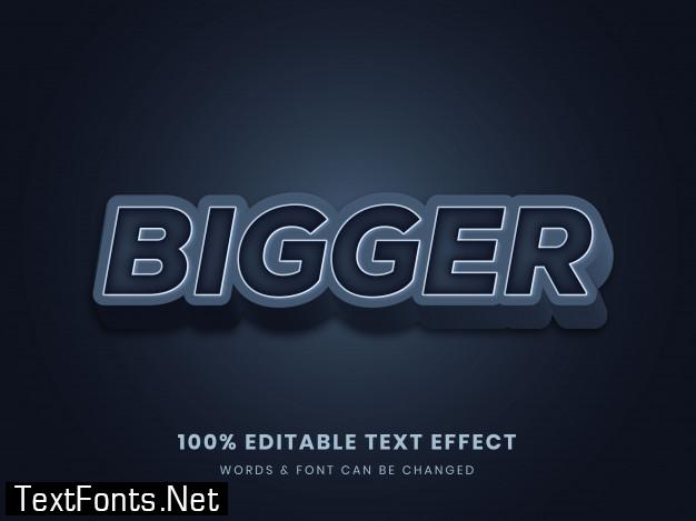 Bigger 3d full editable text effect