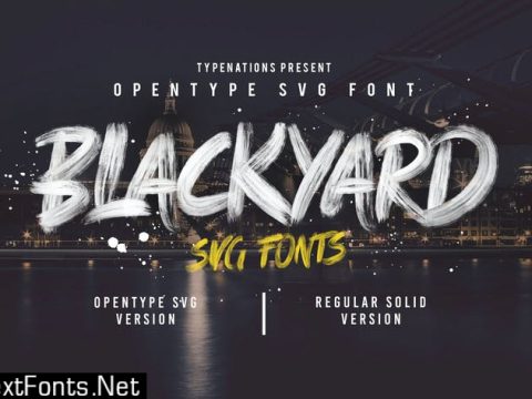 Blackyard SVG & Regular font (Psd Layered Files)