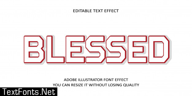 Blessed editable text font effect