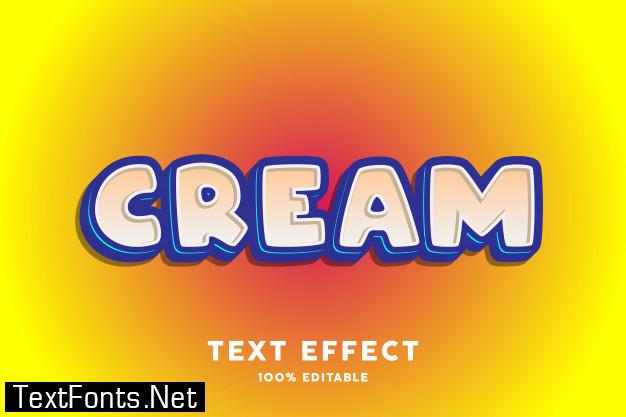 Blue cream text effect