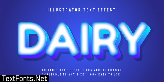 Blue rounded vibrant text effect