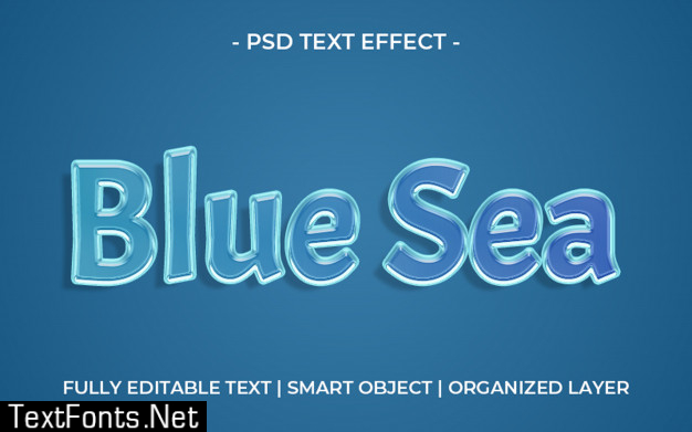 Blue sea text effect template